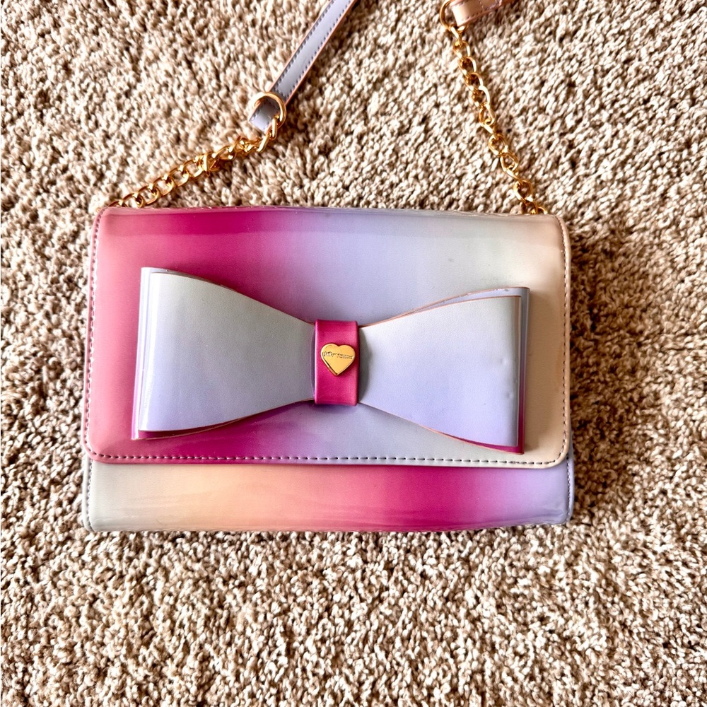 Betsey Johnson Patent Leather Crossbody Bag/Wallet